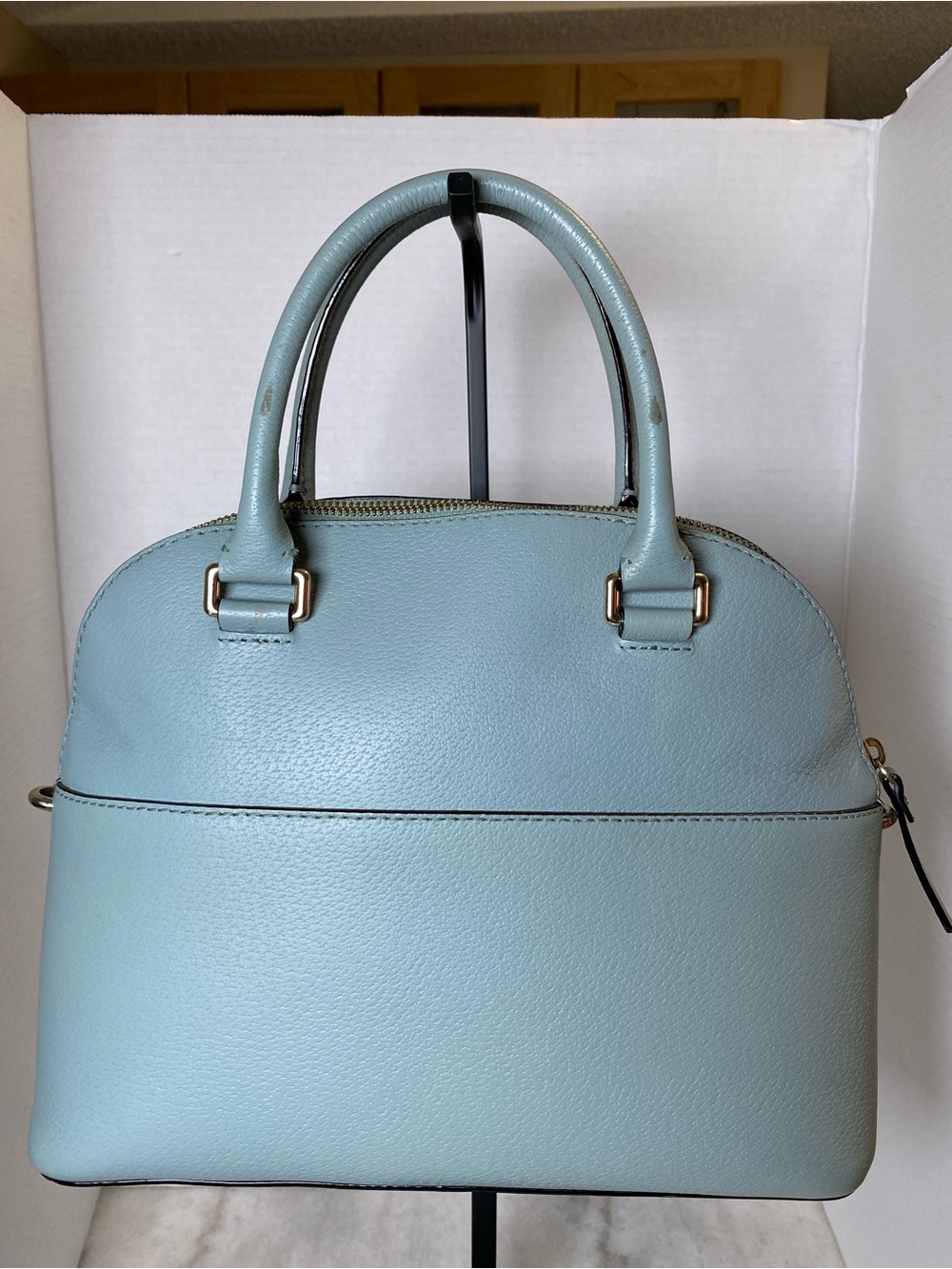 Kate Spade Grove Street Carli Blue Leather Satchel Crossbody WKRU4192 - Picture 2 of 11
